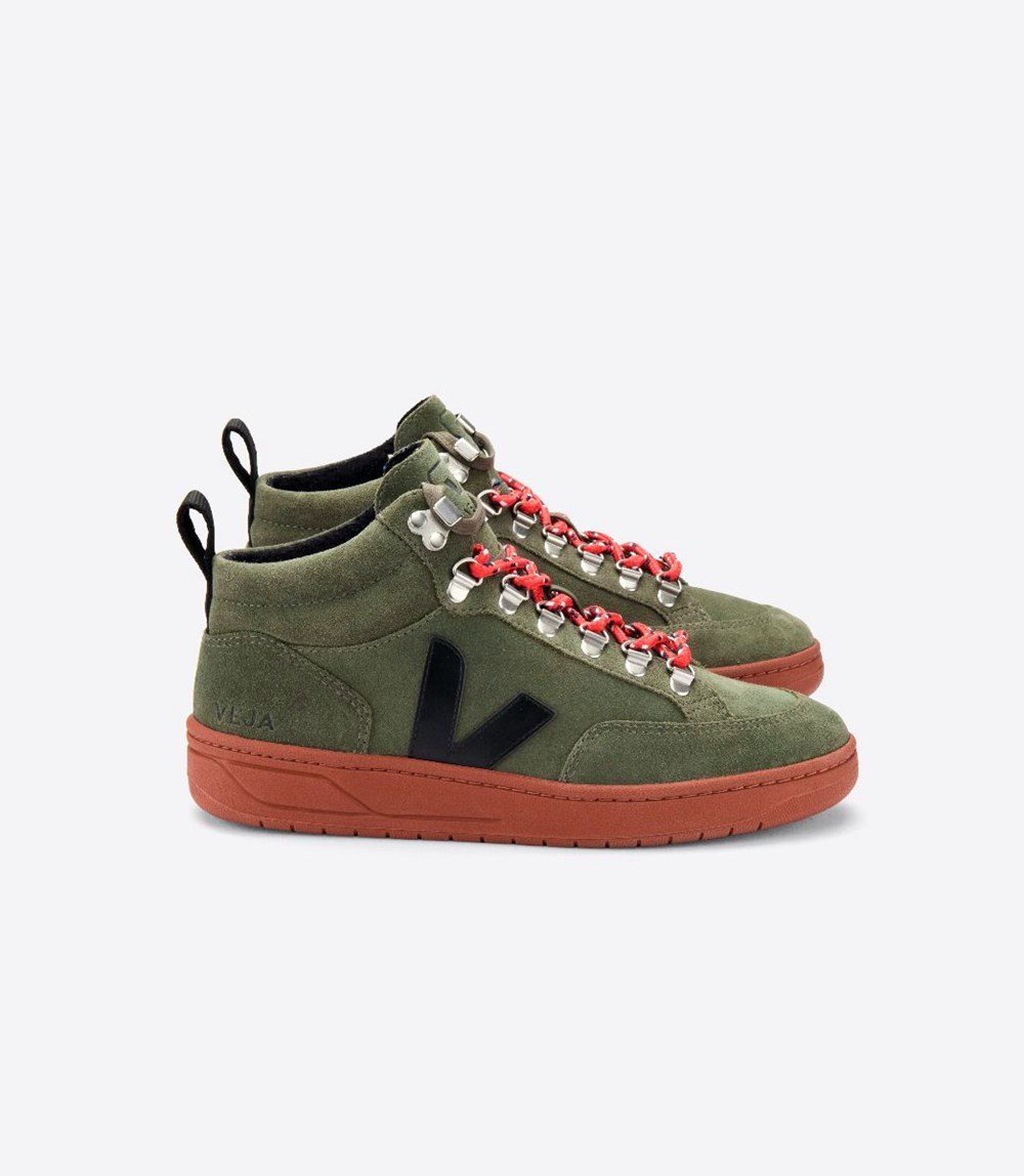 Veja Sneakers Barbati - Roraima Suede - Masline Verzi/Nigga - 5693017-PD